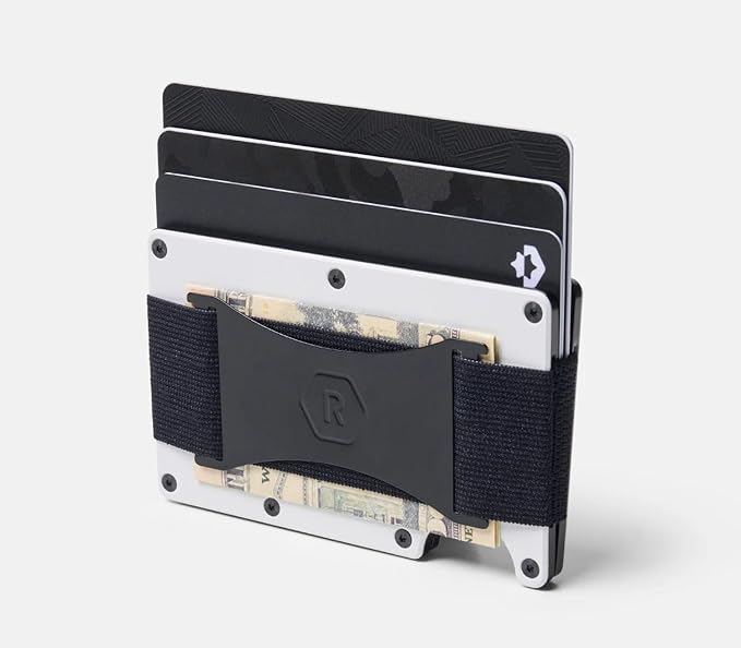 Ridge Wallet for Men - Slim Minimalist Compact Wallet and Card Holder, RFID Protected Front Pocket Wallets for Men with Integrated Cash Strap (NASA Glow)