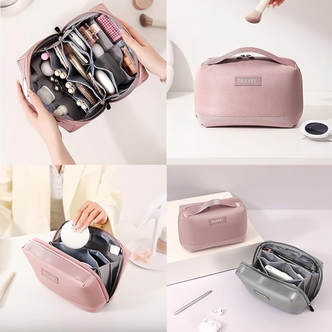 Electronic Organizer Accessory Cable Organiser Bag Water-Resistant Travel Essentials Tech Pouch for Charger, Cables, Hard Drive, Power Bank, Memory Card (Pink)