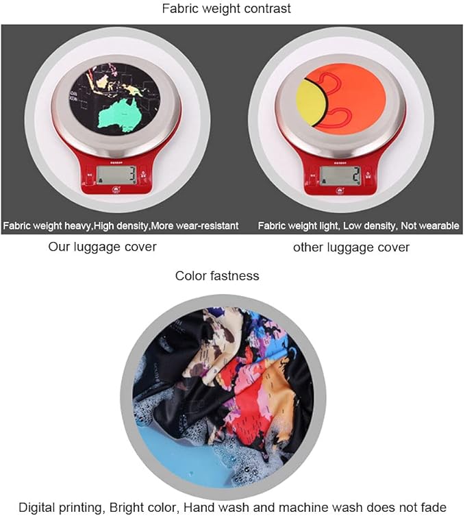 MosaiRudo Thicker Luggage Cover Elastic Suitcase Cover Protector Fits 18-32 Inch Suitcase Travel Accessories (Abstract Map, XL)