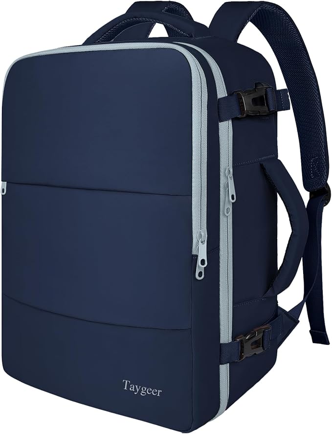 Taygeer Personal Item Backpack for Women, 35L Travel Backpack with Laptop Compartment & USB Charging Port, Lightweight Work Back pack for Weekend Business, Gifts, Ink Blue