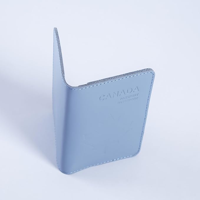 INCARNE Leather Passport Holder for Travel - Passport Case - Passport Wallet for Men - Passport Cover for Women Sleeve Protector - Travel Essentials Vacation Luggage Gifts - Classic Light Blue
