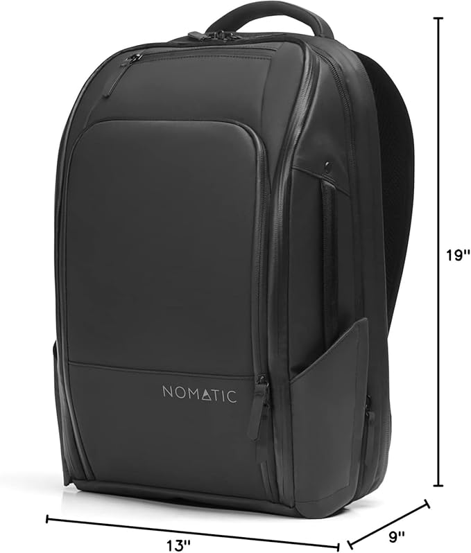 NOMATIC 20L Travel Pack - Water Resistant Laptop Bag - TSA-Ready Expandable Backpack (Black)