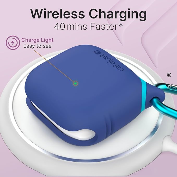 Catalyst Waterproof Case for AirPods 4 - Drop Protection for Apple AirPods 4th Generation with Carabiner, Wireless Charging Silicone Cover for Apple AirPods 4 Case for Women and Men