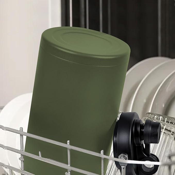 1 Gallon Water Jug Bottle Insulated with Straw, 128oz Stainless Steel Water Bottle Jug Wide Mouth Double Vacuum Dishwasher Safe BPA Free for Hot & Cold Drinks Army Green