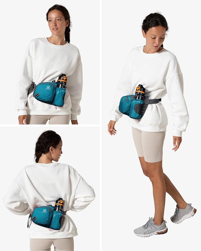 WATERFLY Fanny Pack Waist Bag: Waist Pack for Women Men with Water Bottle Holder Hiking Fanny Pack for Running Walking DogWalking Travel Cycling