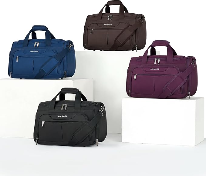 Hanke Underseat Carry On luggage Bags for Travel, Foldable Travel Bags for Women, Soft Lightweight Personal Item Travel Bag Small Carry On Bags for Airplanes, Travel Tote Bags for Women Men.(Purple)