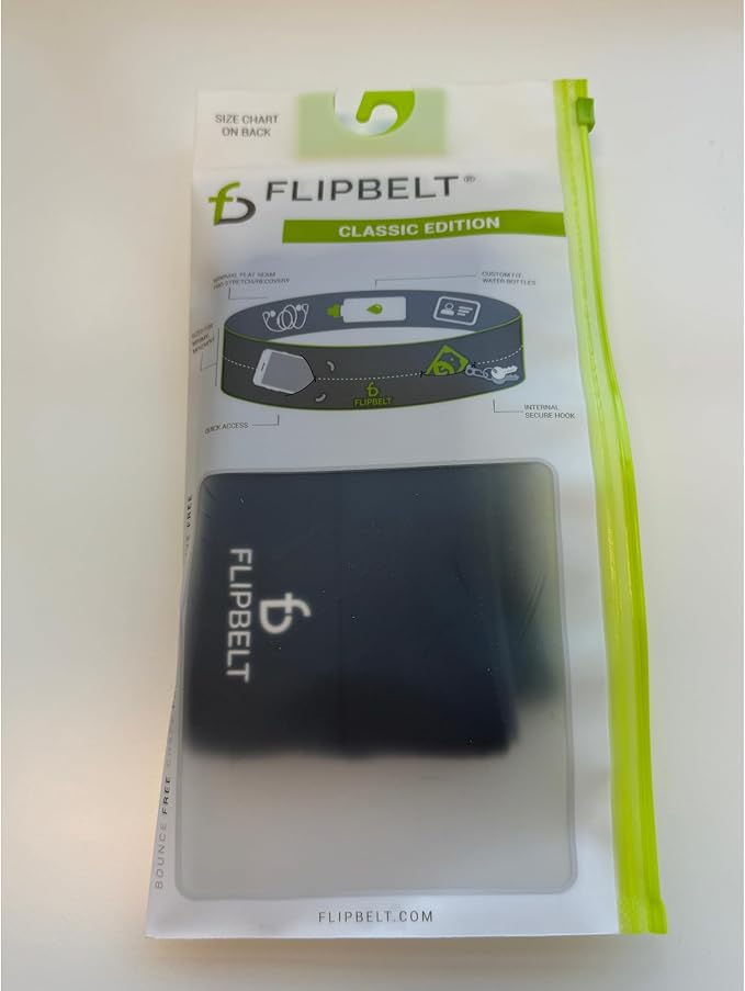 FlipBelt Lightweight Running Air Belt, Fitness and Running Fanny Pack for Women and Men, Non Chafing Waist Band Pack for Phone, Keys, Money, Moisture Wicking Storage Belt, USA Company Neon Yellow