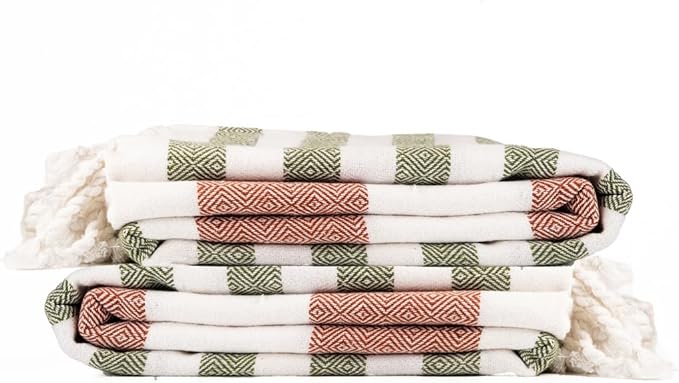 Cotton Turkish Beach Towel with Towels Oversized 36"x72" Pool Absorbent Extra Large Quick Dry Sand Travel Towel (Kavee Mist, 2 Pack)