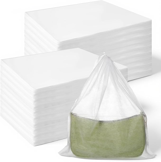 SHENLIU 200 Pcs Dust Proof Shoe Bag Drawstring Dust Bags for Purses Storage Bags for Handbags Non Woven Fabric Handbag Shoe Covers for Packing, Travel, Home Closet Organizer DustCover, 12.2 x 15 Inch