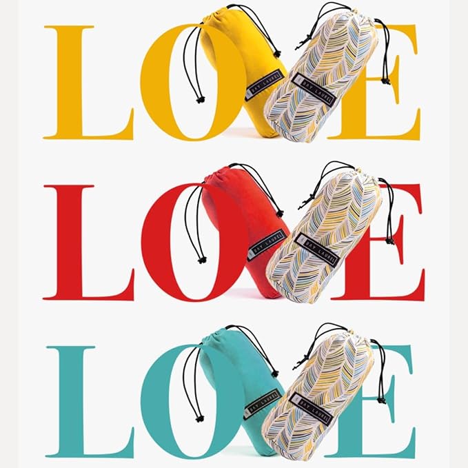 BAY LAUREL Turkish Beach Towel with Travel Bag 39 x 71 Quick Dry Sand Free Lightweight Large Oversized Towels Light (Orange with Yellow Bag)