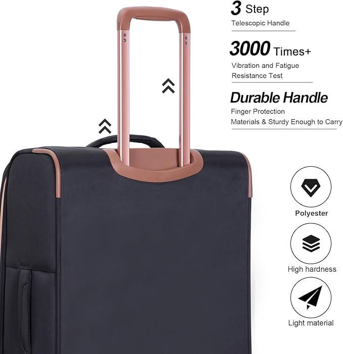 Travelhouse Luggage Set, Softside Suitcase 4-Piece (16/20/24/28), Expandable Lightweight Luggage Sets with Duffel Travel Bag,Suitcase with Double Spinner Wheels