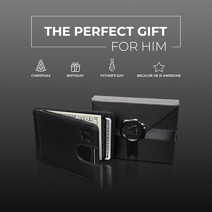 Kingly Cash Pocket Slim Wallet for Men - RFID Blocking Leather Card Holder - Minimalist Men’s Wallet for Front Pockets - Holds 1-15 Cards & Cash - Durable Italian Leather Wallets