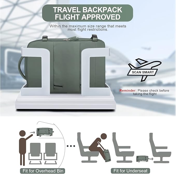 Travel Backpack For Women Men Airline Approved Carry On Backpack Flight Approved Waterproof Sports Luggage Backpack Casual Daypack Small Hiking Backpacks