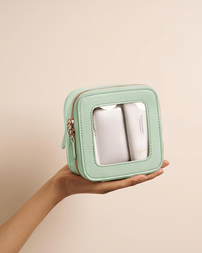 Clear Cosmetic Bag Set for Women Makeup Bag with Handle, 3 Pcs Travel Toiletry Bag Transparent Cosmetic Case Portable Make Up Organizer Bag for Essentials