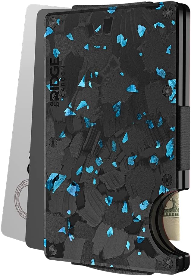 The Ridge Wallet - Slim Minimalist Compact Wallet and Card Holder| RFID Protected Front Pocket Wallets | Integrated Cash Strap | Forged Pacific