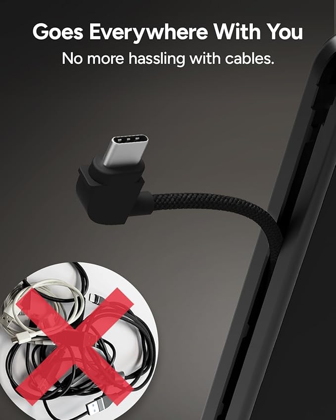 Mophie Powerstation Plus Mini 5,000mAh Power Bank - Has Integrated USB-C Cable, Fast Charging for Smartphones, Tablets, and iPhone 17/16/15