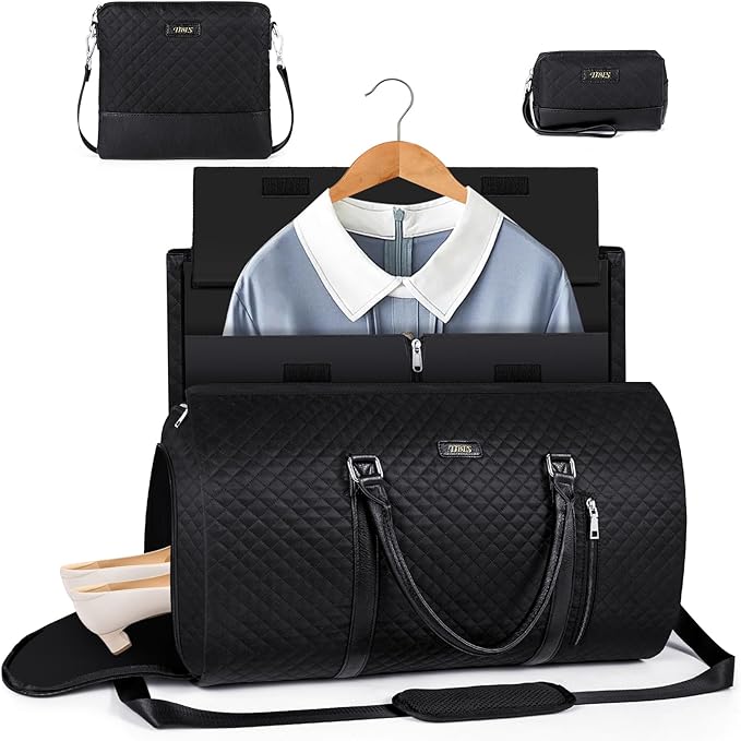 Convertible 2-in-1 Garment Bags for Travel, Carry On Garment Duffle Bag With Shoe Compartment Large Weekender Bag for Women Men Hanging Suitcase Suit Travel Duffel Overnight Bags 4pcs Set