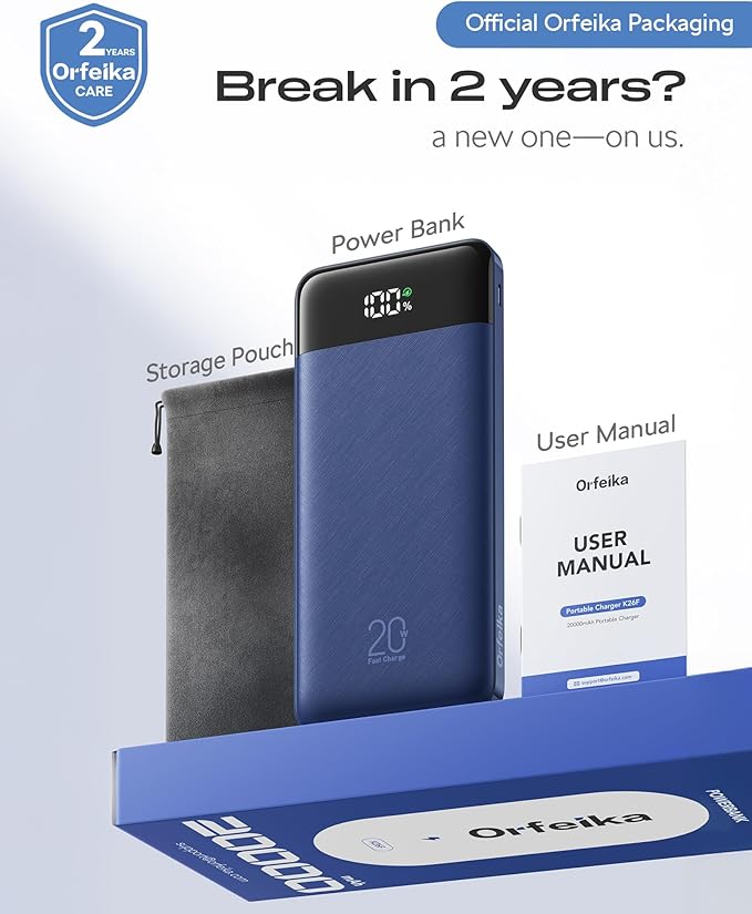 20000mAh Power Bank Fast Charging, Portable Charger with 4 Built-in Cables & 6 Outputs, 20W PD USB C Battery Pack Compatible with iPhone 16/15, Galaxy, Android, iPad & More (Travel Essential)