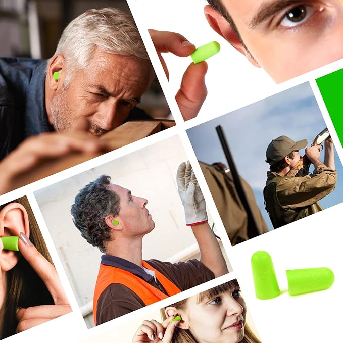 500Pairs Foam Earplugs, 32dB Disposable Noise Reduction Ear Plugs, Hearing Protection Bulk Ear Plugs for Shooting Range, Work, Travel,Concert Green