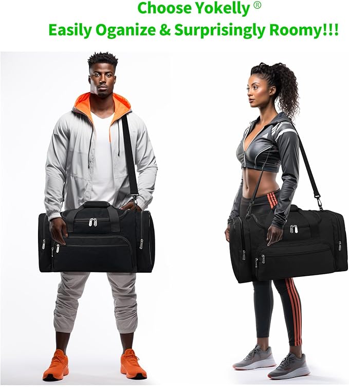 Sports Duffel Bag 26 Inch Travel Gym Duffle - Black