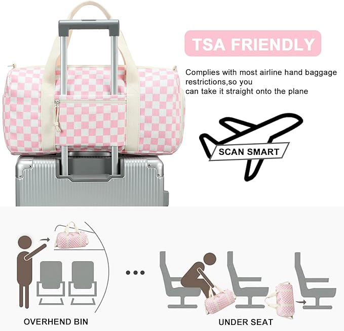 BLUBOON Duffle Bag Girls Kids Cute Gym Bag with Shoes Compartment & Wet Separation Waterproof Sports Overnight Travel Bag