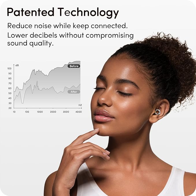 Audree Style Ear Plugs for Noise Reduction, Reusable High Fidelity Earplugs for Concerts, Musicians, Motorcycles, Study, Parent, Party, Flights & Noise Sensitivity, 18-29dB Noise Cancelling (Silver)