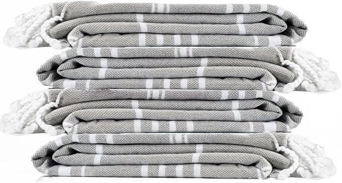 Cotton Turkish Beach Towel with Towels Oversized 36"x72" Pool Absorbent Extra Large Quick Dry Sand Travel Towel (Silver Mist, 4 Pack)