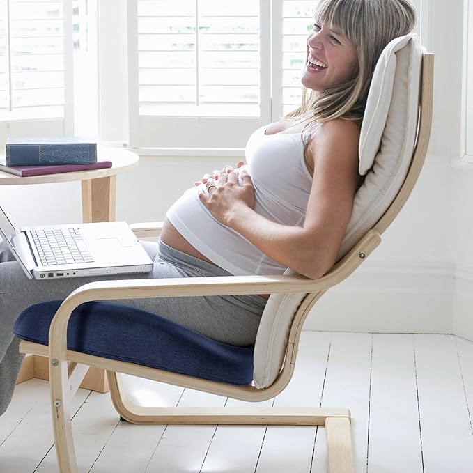 Benazcap Donut Pillow Seat Cushion, Donut Chair Cushions for Postpartum Pregnancy & Hemorrhoids, Memory Foam Seat Chair Cushion for Sciatica & Hip & Coccyx Pain Relief-Blue