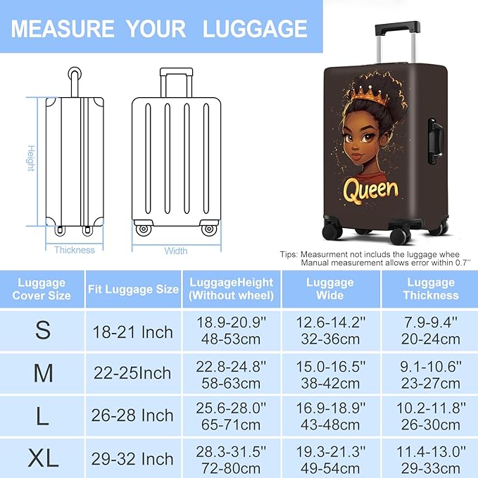 Luggage Cover Washable Suitcase Protector Anti-scratch Suitcase cover Fits 20-34 Inch Luggage (Girl-5, XL(32-34inch suitcase))