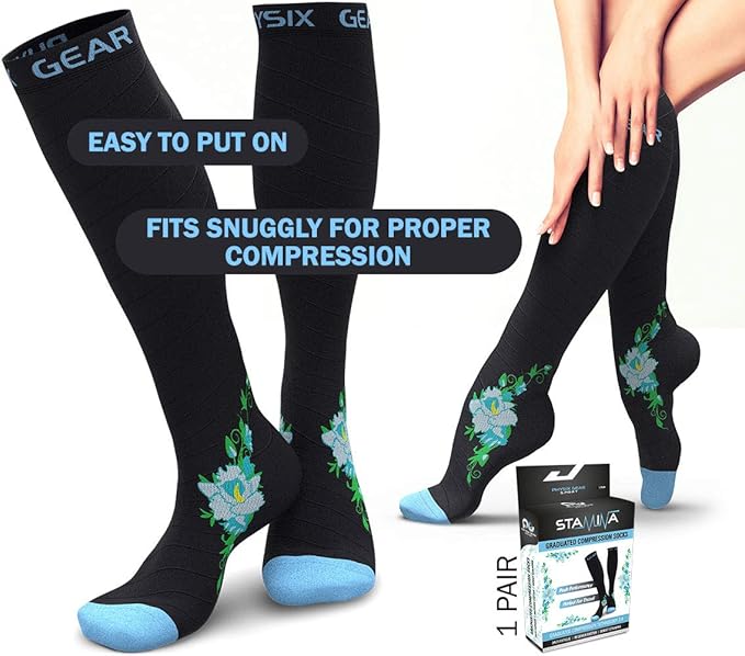 Physix Gear Compression Socks 20-30 mmHg - Men & Women - Running, Nurses, Shin Splints, Flight, Travel