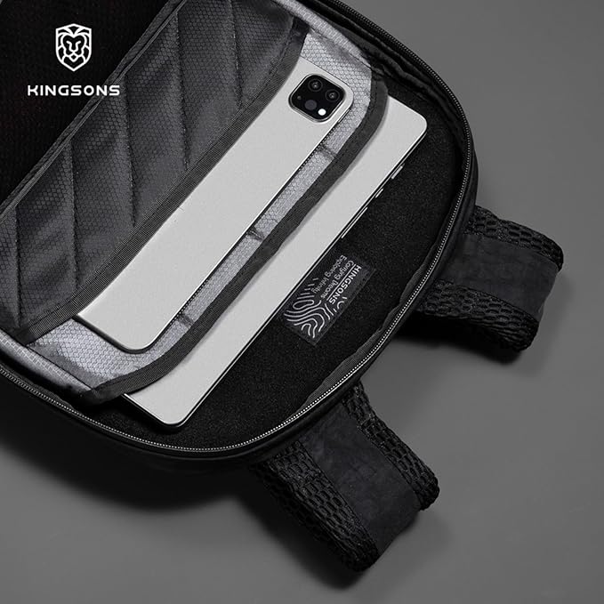 Kingsons Urban Lightweight Waterproof Backpack-15.6" Laptop Compartment, Quick Access,Ergonomic,22.5L (Commuting/Travel/College/Daily Carry) (Gifts For Men & Women) (KS25055-Black-US-1)