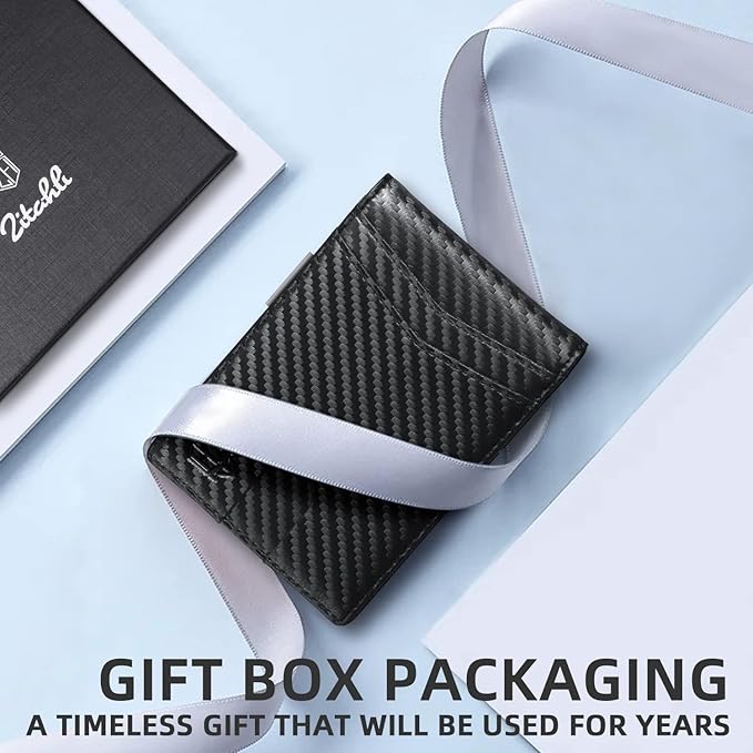 Zitahli Money Clip Wallets for Men,Slim Bifold Wallet 10-12 Cards, Mens Leather Wallet with ID Window,RFID Blocking Thin Minimalist Credit Card Holder,Gifts for Him