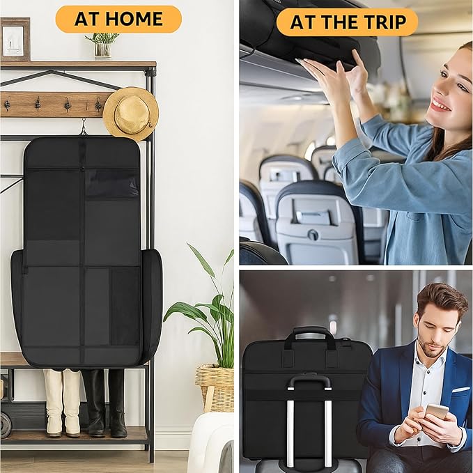 Noozion Garment Bag for Travel Large Carry On Suit Bag Hanging Travel Suit Bags Waterproof Suitcase Luggage Bag for Men Women Business Trips with Shoulder Strap