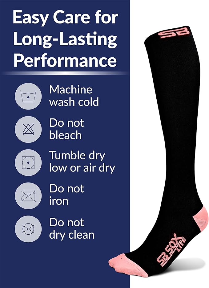 SB SOX Lite Compression Socks for Men & Women (15-20mmHg) – Best Compression Socks for Travel, Sports, and Daily Wear - XXL Sizes too!