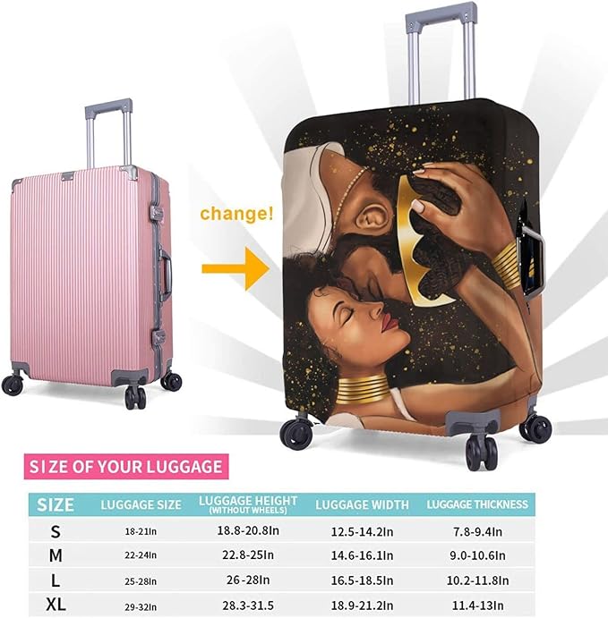 Afo couple Travel Luggage Cover Suitcase Protector Washable Baggage Covers With Concealed Zipper Suitable For 18-32 Inch X-Large