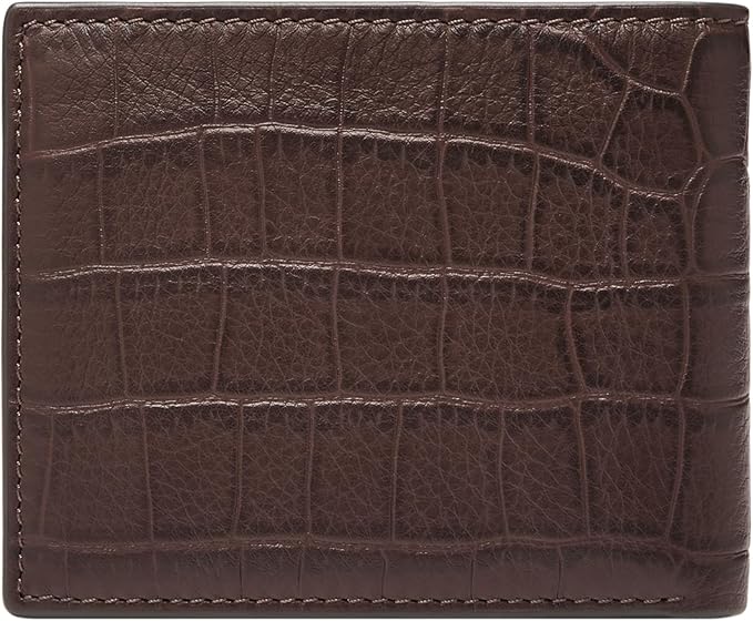 Fossil Men's Derrick Leather RFID-Blocking Bifold with Coin Pocket Wallet