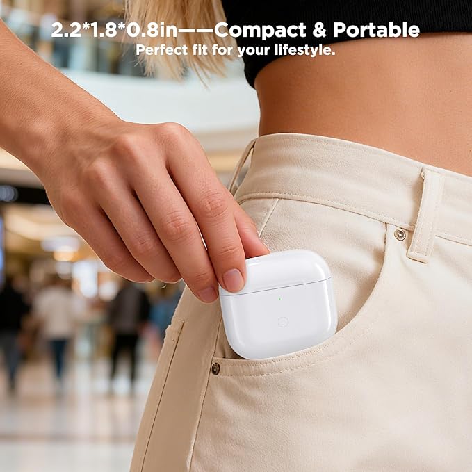 Wireless Charging Case for AirPod 4, White Replacement Charger Case Compatible with Air Pod 4th Generation Type-C Port AirPods 4th Gen Case with Fast Pairing Sync, Earbuds Not Included