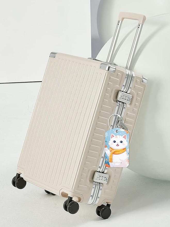 TopMade Smart Luggage Tag with Find My, Premium Leather Luggage Tags for Suitcase, Travel Bags, Backpacks, Anti-Lost Suitcase Tag Tracker for Travel with Privacy Name Card, Rechargeable