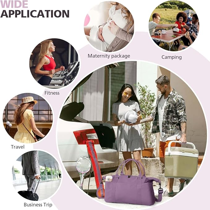 Travel Duffle Bag, Waterproof Weekender Bag Carry On Tote Bags for Women, Travel Essentials Sport Gym Bag for Men, Hospital Bag for Labor and Delivery, Overnight Bag Luggage Bag with Trolley Sleeve