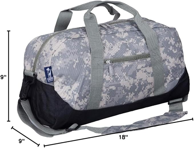 Wildkin Kids Overnighter Duffel Bag – Carry-On Size, Ideal for School & Sleepovers – Digital Camo