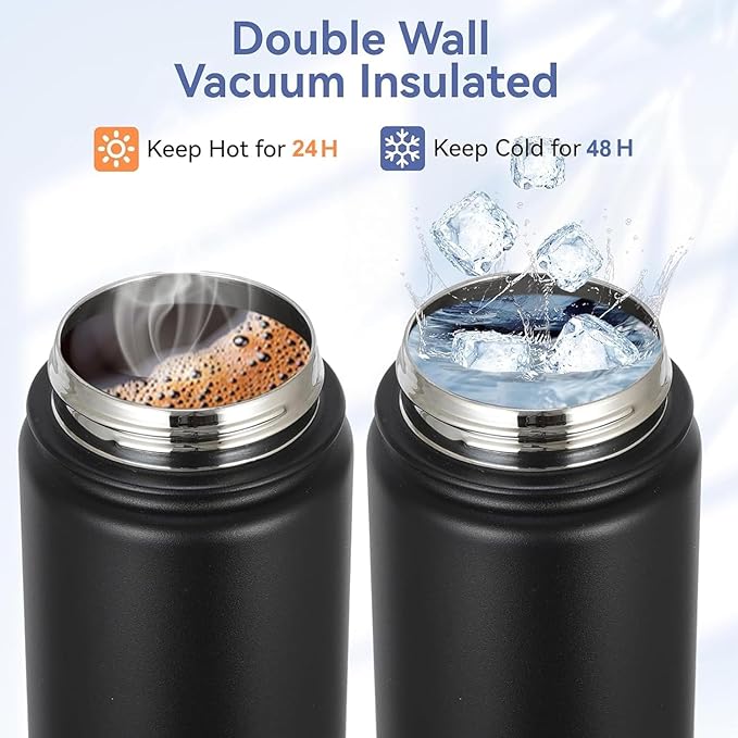 32oz Water Bottle Insulated with Straw,Leak Proof Water Bottles,Mens Water Bottle Stainless Steel for Gym,Hiking,Travel,Sport,1 Liter,Bpa free