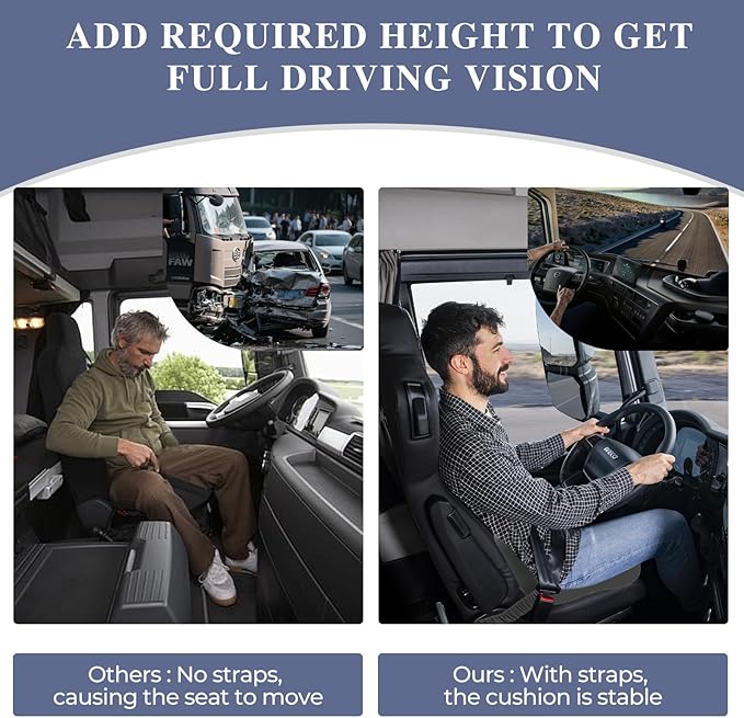 Memory Foam Seat Cushion for Sciatica & Back Pain Relief - Ergonomic Chair Pad with Adjustable Strap & Supportive Comfort Cover, Non-Slip for Car, Truck, Office Chair - Dark Gray