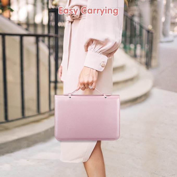 Jewelry Travel Organizer Case, PU Leather Portable Jewelry Storage Book with Transparent Pockets Zipper Bag for Necklaces, Earrings, Bracelets(48 Grids+48 Thicken PVC Bags), Rose Gold