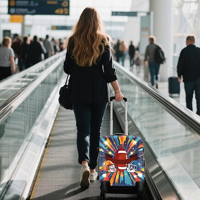 WUJIAONIAO Travel Luggage Cover Baggage Suitcase Cover Protector Skins 18-32 Inch (Rugby, L (for 25-28 inch luggage))