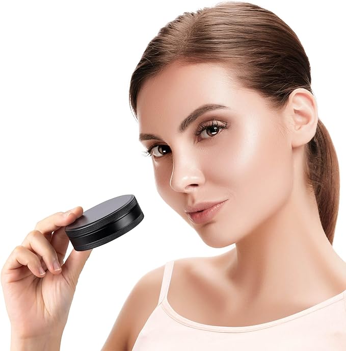 Daily Pill Organizer 4 Compartments - Metal Daily Small Pill Case Waterproof, Travel Pill Box for Purse, Compact Medicine Container Pill Dispensers Holder for Vitamin, Fish Oil, Supplement (Black)