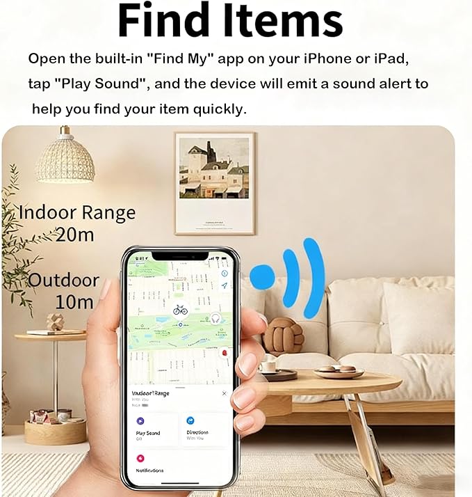 Mini Tracker, Bluetooth Item Finder for Find My, IP68 Waterproof, Precision Finding with Separation Alerts, Anti-Loss Tag for Keys, Luggage & Bags (2 Pack)