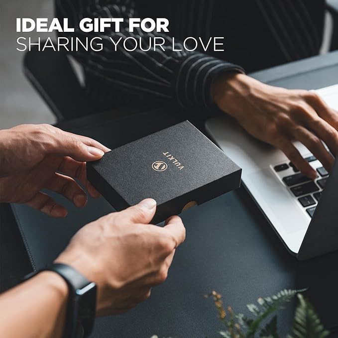 VULKIT Card Holder Wallet with Double ID Windows RFID Blocking Pop Up Wallet Minimalist Design for 12 Cards