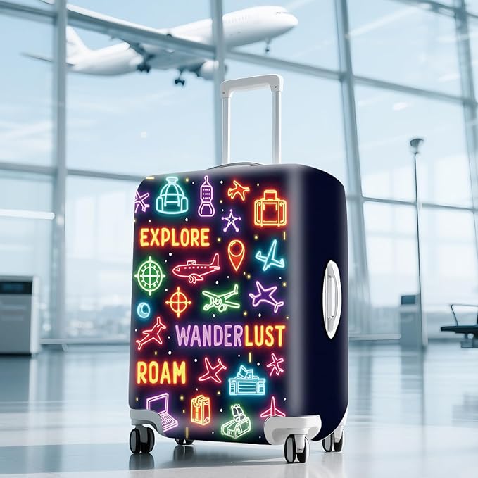 ANNA QUEEN Travel Luggage Cover Suitcase Protector Suitcase Cover Anti-Scratch,Stretchable Bag Cover Washable Durable Polyester with Elastic Hem with Zipper Closure