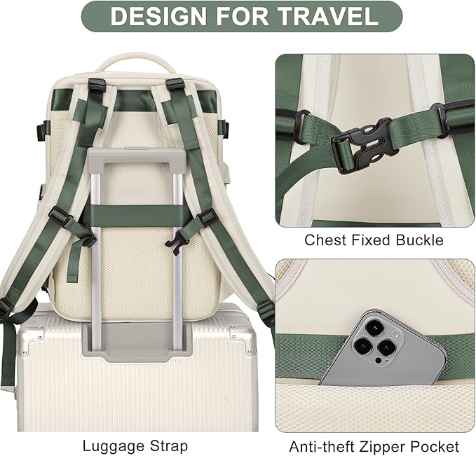 Large Travel Backpack For Women Men Airline Approved Carry On Backpack Flight Approved Waterproof Sports Luggage Backpack Casual Daypack Hiking Backpack