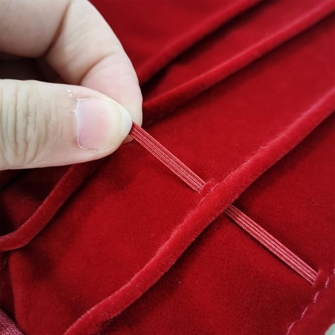 Portable Jewelry Roll Untangled Secure Necklace Travel Storage Bag Displays Holder 16 Chain (Burgundy)